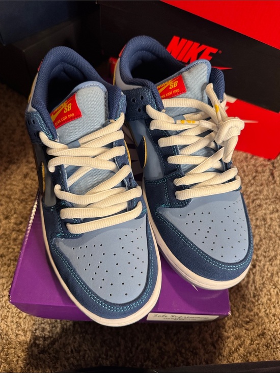 Nike SB Low Pro Skate Shoes - Light Blue / Navy / White main image 4